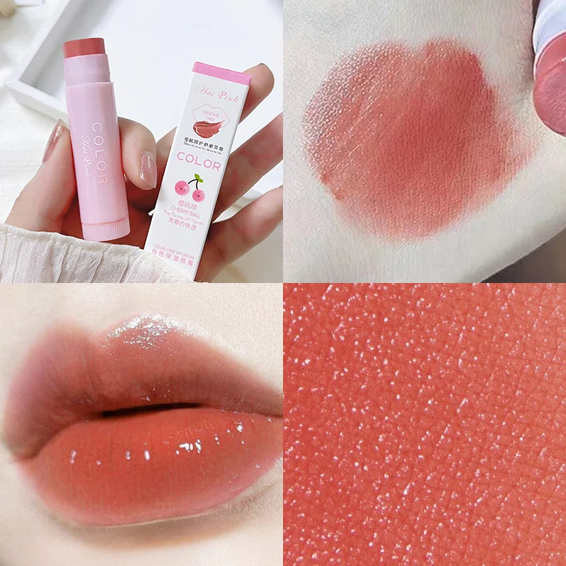 Colored Lip Balm Cute Moisturizing Lip Tint Long Lasting Waterproof Change Color Lipstick for Women Girls Lips Make Up Cosmetics