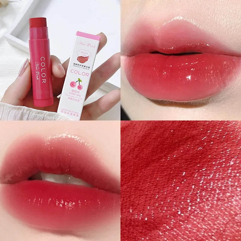 Colored Lip Balm Cute Moisturizing Lip Tint Long Lasting Waterproof Change Color Lipstick for Women Girls Lips Make Up Cosmetics