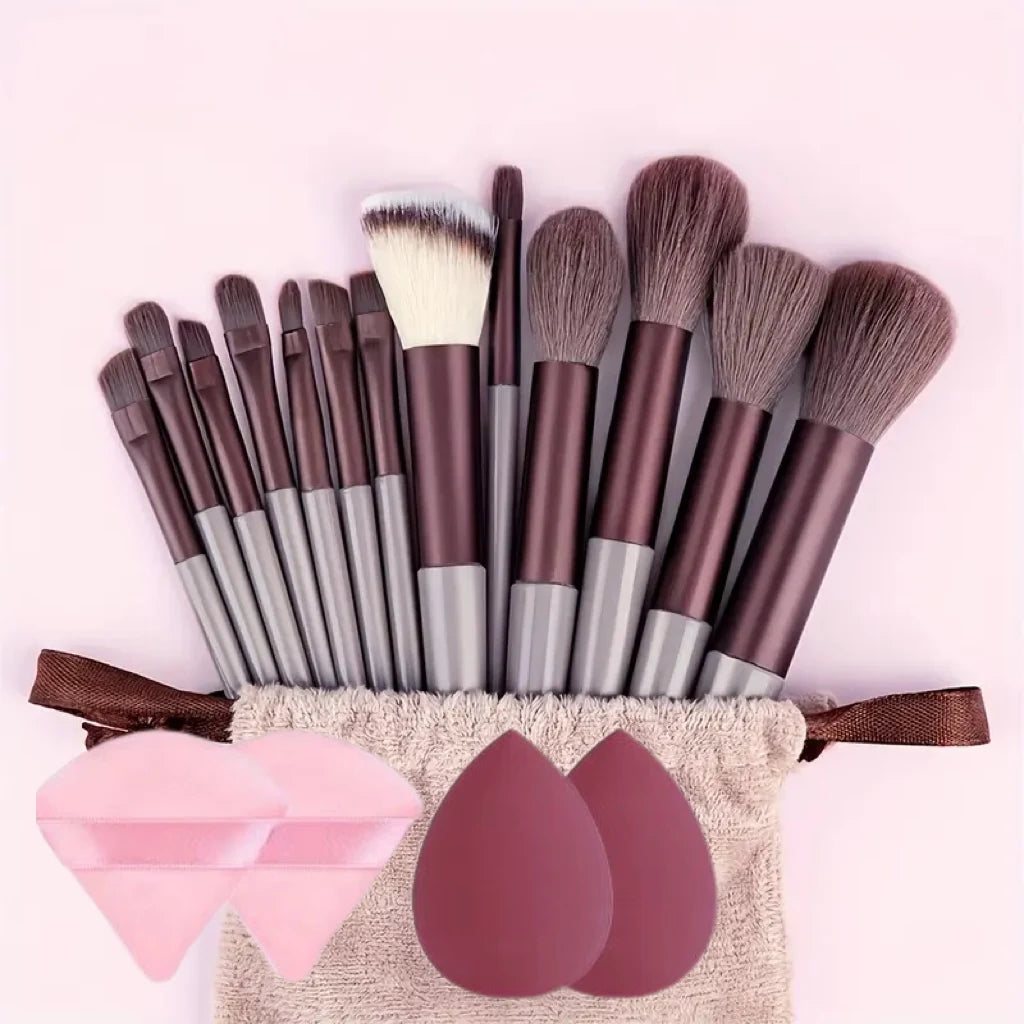 13 PCS LOT Makeup Brushes Set Eye Shadow Foundation Women Cosmetic Brush Eyeshadow Blush Beauty Soft Make Up Tools Bag