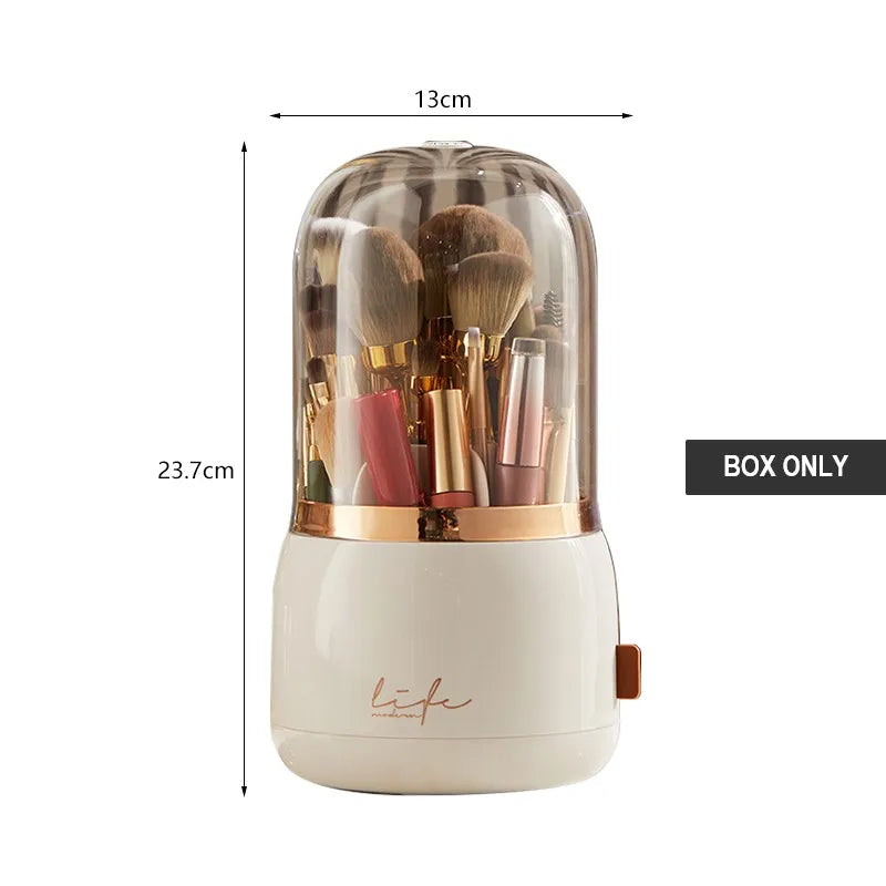 360 Rotating Desktop Makeup Brushes Holder Portable Desktop Makeup Organizer Cosmetic Storage Box Make Up Tools Lipstick Rack