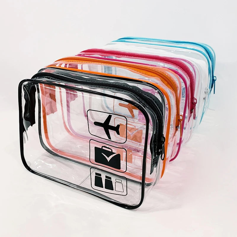 Transparent Cosmetic Bag PVC Women Zipper Clear Makeup Bags Beauty Case Travel Make Up Organizer Storage Bath Toiletry Wash Bagy