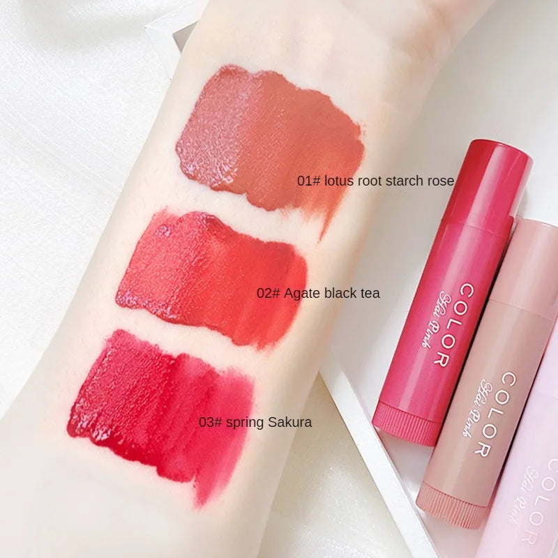 Colored Lip Balm Cute Moisturizing Lip Tint Long Lasting Waterproof Change Color Lipstick for Women Girls Lips Make Up Cosmetics