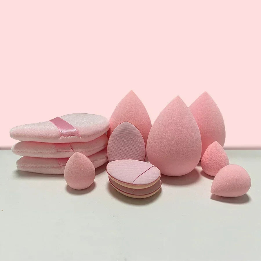 12/15Pcs Cosmetic Puff Makeup Sponge Blender Beauty Egg Foundation Sponges Puff Wash Face Headband Wristband Make Up Accessories