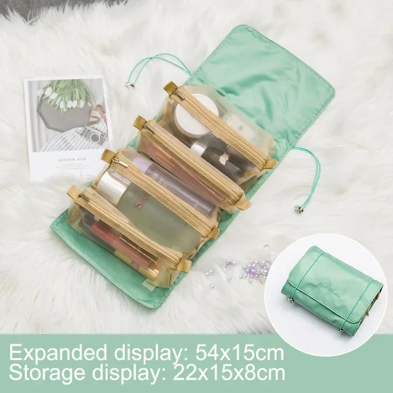 Large Travel Cosmetic Bag for Women Leather Makeup Organizer Female Toiletry Kit Bags Make Up Case Storage Pouch Luxury Lady Box